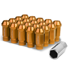 Load image into Gallery viewer, M12x1.5 Extended Acorn Knurled Lug Nuts 50mm Orange Aluminum 20pc