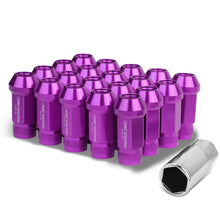 Load image into Gallery viewer, M12x1.5 Aluminum Lug Nuts 50mm Extended Acorn Knurled Purple 20pc