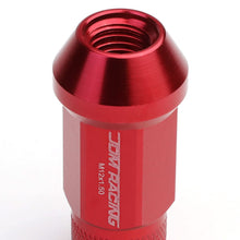 Load image into Gallery viewer, M12x1.5 Aluminum Lug Nuts - Acorn Knurled Extended 50mm Red 20pc