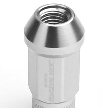 Load image into Gallery viewer, M12x1.5 Aluminum Lug Nuts - 50mm Extended Acorn Knurled - 20pc Silver