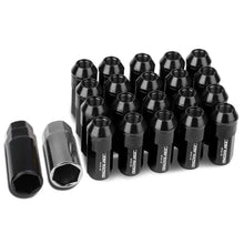 Load image into Gallery viewer, M12 x 1.25 Aluminum Lug Nuts 20pc Set Extended Black Acorn