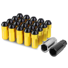 Load image into Gallery viewer, M12 x 1.25 Extended Steel Acorn Lug Nuts with Aluminum Cover - Gold