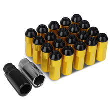 Load image into Gallery viewer, M12 x 1.25 Extended Steel Acorn Lug Nuts with Aluminum Cover - Gold