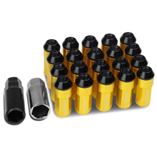 Load image into Gallery viewer, M12 x 1.25 Extended Steel Acorn Lug Nuts with Aluminum Cover - Gold
