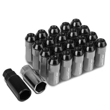 Load image into Gallery viewer, M12 x 1.25 Extended Steel Acorn Lug Nuts w/ Aluminum Cover Gun Metal 20pc