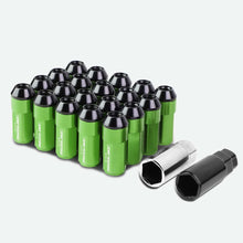 Load image into Gallery viewer, Extended Aluminum Lug Nuts M12 x 1.25 Green Steel Acorn 20pc Set