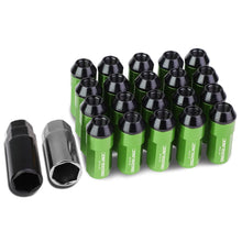 Load image into Gallery viewer, Extended Aluminum Lug Nuts M12 x 1.25 Green Steel Acorn 20pc Set