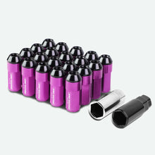 Load image into Gallery viewer, Extended Aluminum Lug Nuts M12x1.25 Purple 20pc Set