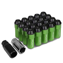 Load image into Gallery viewer, M12 x 1.5 Extended Aluminum Lug Nuts 20pc Set Green Acorn Steel