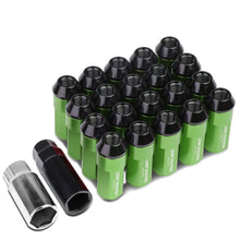 Load image into Gallery viewer, M12 x 1.5 Extended Aluminum Lug Nuts 20pc Set Green Acorn Steel