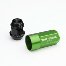 Load image into Gallery viewer, M12 x 1.5 Extended Aluminum Lug Nuts 20pc Set Green Acorn Steel
