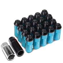 Load image into Gallery viewer, M12 x 1.5 Extended Aluminum Lug Nuts 20pc Set Light Blue
