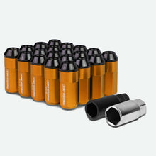 Load image into Gallery viewer, M12 x 1.5 Extended Aluminum Lug Nuts 20pc Set Orange Steel Acorn