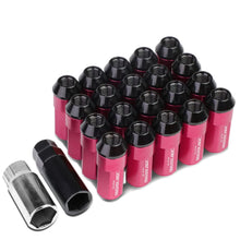 Load image into Gallery viewer, M12 x 1.5 Extended Steel Acorn Lug Nuts with Aluminum Cover - Pink