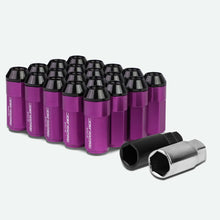 Load image into Gallery viewer, M12 x 1.5 Extended Aluminum Lug Nuts 20pc Set Purple Polyurethane