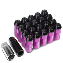 Load image into Gallery viewer, M12 x 1.5 Extended Aluminum Lug Nuts 20pc Set Purple Polyurethane