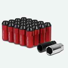 Load image into Gallery viewer, M12 x 1.5 Extended Aluminum Steel Acorn Lug Nuts 20pc Red