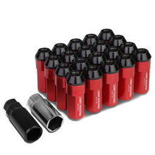 Load image into Gallery viewer, M12 x 1.5 Extended Aluminum Steel Acorn Lug Nuts 20pc Red