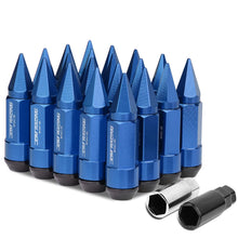 Load image into Gallery viewer, M12 x 1.5 Extended Spike Lug Nuts 20pc Set Blue Aluminum