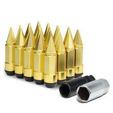Load image into Gallery viewer, Universal M12 x 1.5 Extended Lug Nuts with Removable Spike Gold
