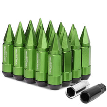 Load image into Gallery viewer, M12 x 1.5 Extended Aluminum Lug Nuts w/ Removable Spike 20pc Green