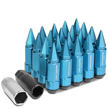 Load image into Gallery viewer, M12 x 1.5 Extended Aluminum Lug Nuts with Removable Spike - Light Blue