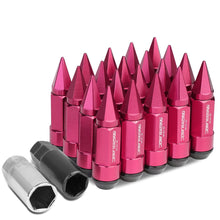 Load image into Gallery viewer, M12 x 1.5 Extended Aluminum Lug Nuts with Removable Spike 20pc Pink