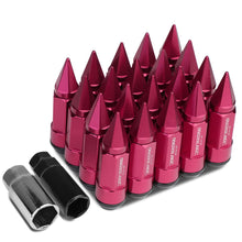 Load image into Gallery viewer, M12 x 1.5 Extended Aluminum Lug Nuts with Removable Spike 20pc Pink