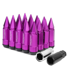 Load image into Gallery viewer, M12 x 1.5 Extended Aluminum Lug Nuts with Spikes - Purple 20pc