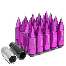 Load image into Gallery viewer, M12 x 1.5 Extended Aluminum Lug Nuts with Spikes - Purple 20pc