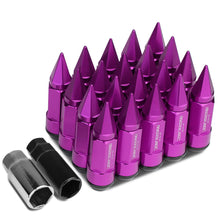 Load image into Gallery viewer, M12 x 1.5 Extended Aluminum Lug Nuts with Spikes - Purple 20pc
