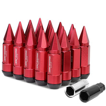 Load image into Gallery viewer, M12 x 1.5 Extended Spike Lug Nuts 20pc Set Red Aluminum