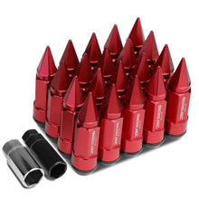 Load image into Gallery viewer, M12 x 1.5 Extended Spike Lug Nuts 20pc Set Red Aluminum