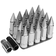 Load image into Gallery viewer, M12 x 1.5 Aluminum Extended Lug Nuts with Removable Spikes - Silver 20pc