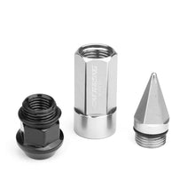 Load image into Gallery viewer, M12 x 1.5 Aluminum Extended Lug Nuts with Removable Spikes - Silver 20pc