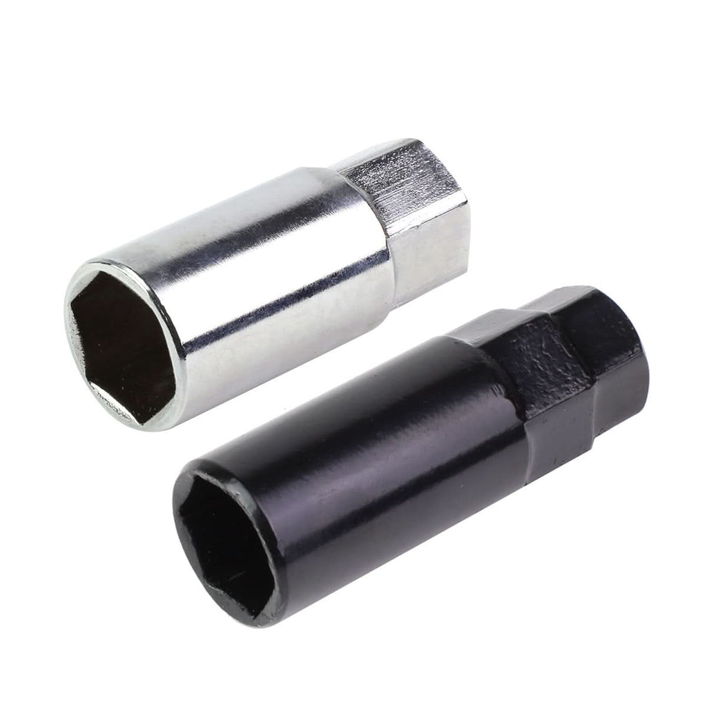 M12 x 1.5 Aluminum Extended Lug Nuts with Removable Spikes - Silver 20pc