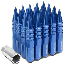Load image into Gallery viewer, Universal M12x1.5 Extended Spike Lug Nuts 20pc Set Aluminum Blue