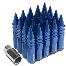 Load image into Gallery viewer, Universal M12x1.5 Extended Spike Lug Nuts 20pc Set Aluminum Blue