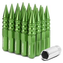 Load image into Gallery viewer, Universal 400 Style Extended Spike Lug Nuts M12 x 1.5 Green Aluminum