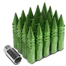 Load image into Gallery viewer, Universal 400 Style Extended Spike Lug Nuts M12 x 1.5 Green Aluminum