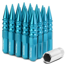 Load image into Gallery viewer, Universal Aluminum Lug Nuts M12x1.5 Extended Spike 20pc - Light Blue