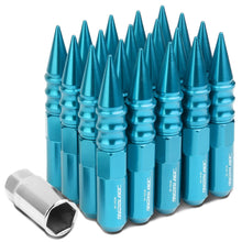 Load image into Gallery viewer, Universal Aluminum Lug Nuts M12x1.5 Extended Spike 20pc - Light Blue