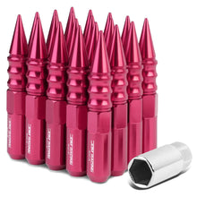 Load image into Gallery viewer, M12 x 1.5 Extended Spike Lug Nuts 20pc Set - Aluminum Pink