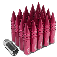 Load image into Gallery viewer, M12 x 1.5 Extended Spike Lug Nuts 20pc Set - Aluminum Pink