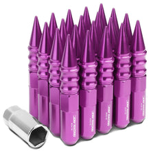 Load image into Gallery viewer, Universal Aluminum Lug Nuts M12x1.5 Purple Extended Spike 20pc Kit