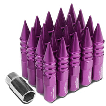 Load image into Gallery viewer, Universal Aluminum Lug Nuts M12x1.5 Purple Extended Spike 20pc Kit