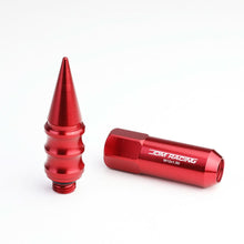 Load image into Gallery viewer, M12 x 1.5 60mm Extended Spike Lug Nuts 20pc Set Aluminum Red