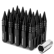 Load image into Gallery viewer, M12 x 1.5 Aluminum Lug Nuts with Removable Spike 20pc Set Black