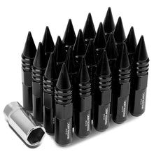 Load image into Gallery viewer, M12 x 1.5 Aluminum Lug Nuts with Removable Spike 20pc Set Black