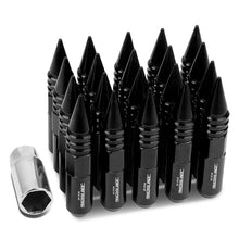 Load image into Gallery viewer, M12 x 1.5 Aluminum Lug Nuts with Removable Spike 20pc Set Black